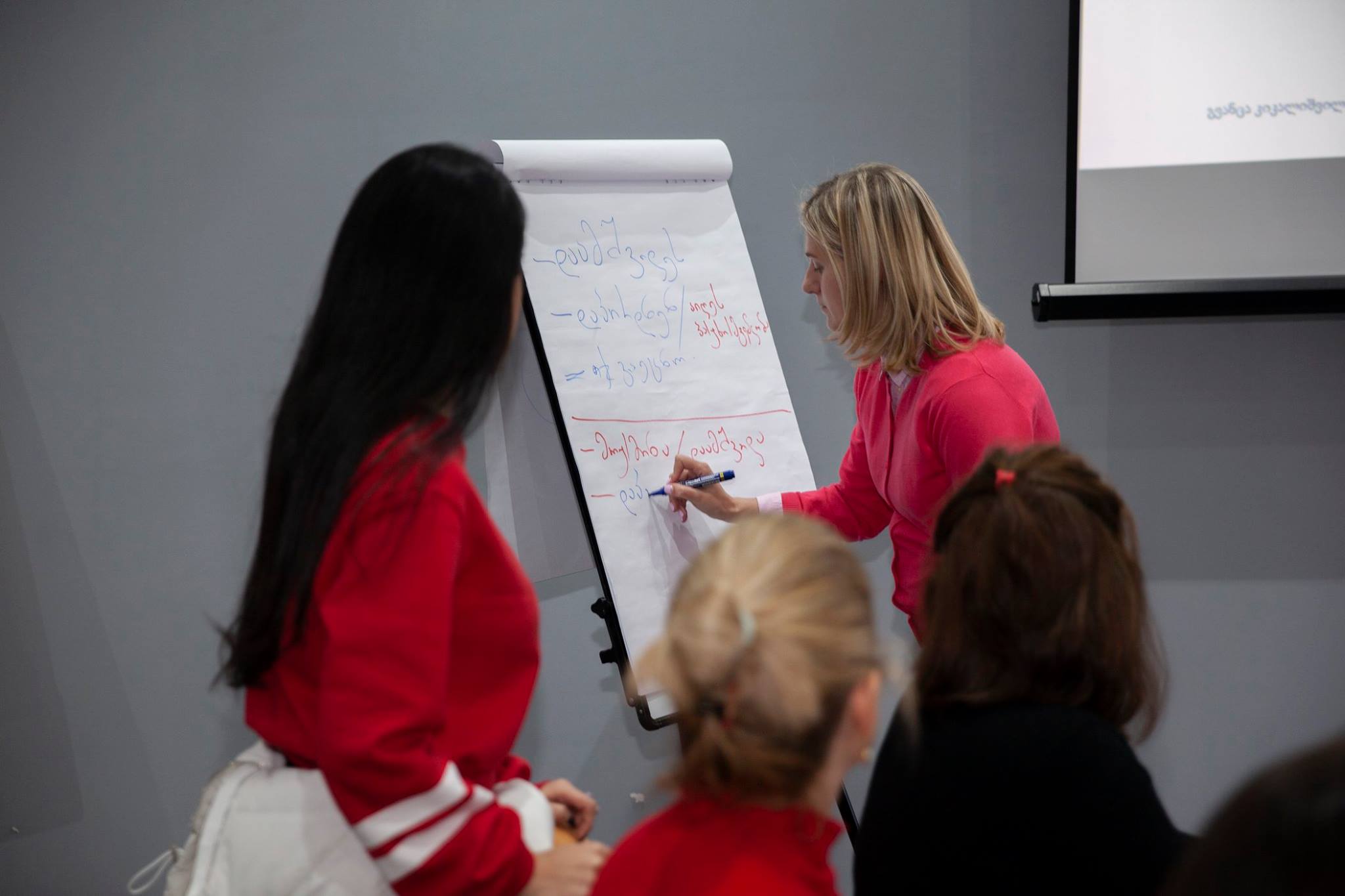 Gvantsa leading a strategy session